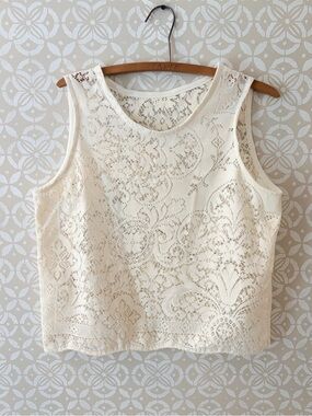 Sleeveless Lace Tank - Cream